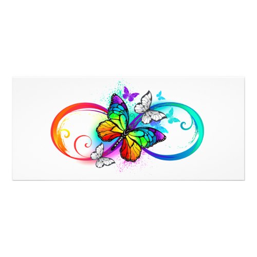 Bright infinity with rainbow butterfly rack card