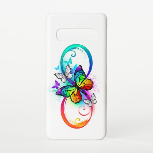 Bright infinity with rainbow butterfly samsung galaxy s10 case