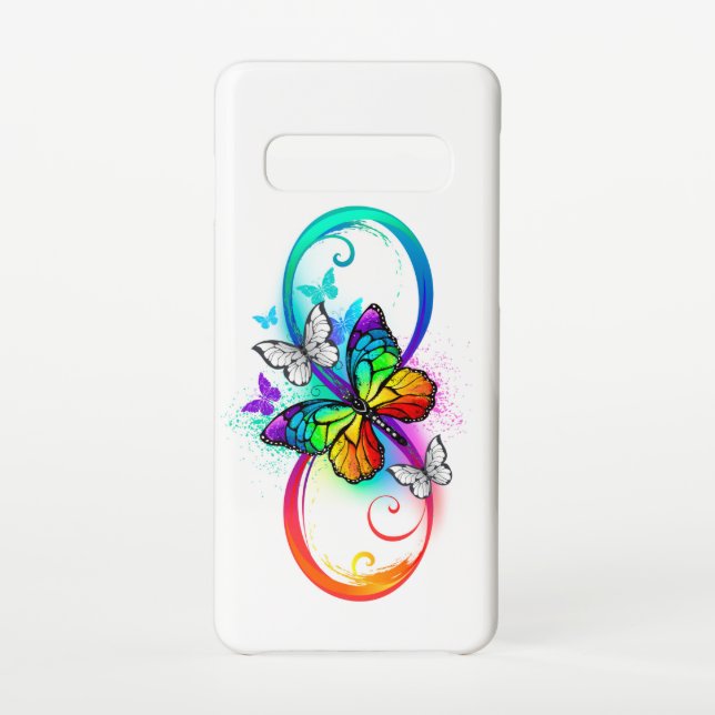 Bright infinity with rainbow butterfly samsung galaxy case (Back)
