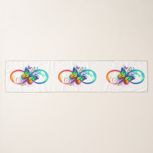 Bright infinity with rainbow butterfly scarf