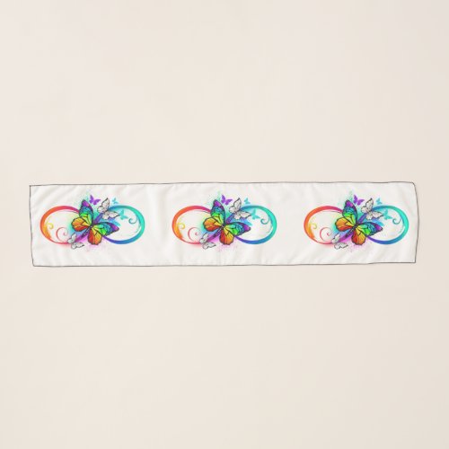 Bright infinity with rainbow butterfly scarf