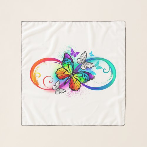 Bright infinity with rainbow butterfly scarf