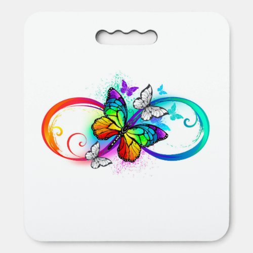 Bright infinity with rainbow butterfly seat cushion