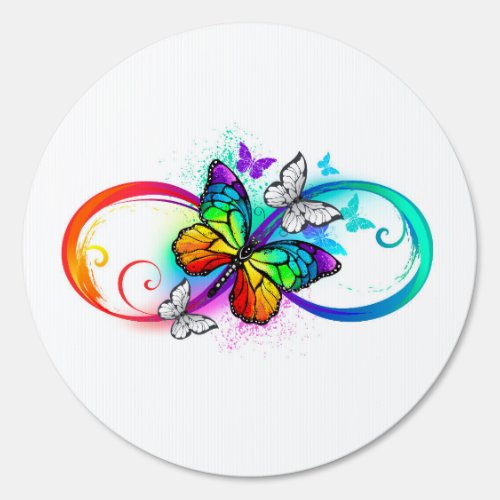 Bright infinity with rainbow butterfly sign