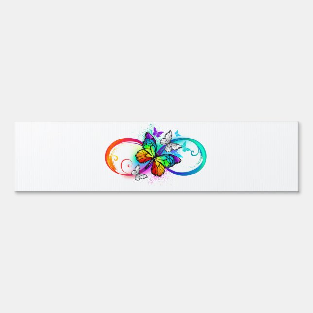 Bright infinity with rainbow butterfly  sign (Front)