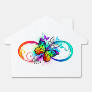 Bright infinity with rainbow butterfly sign