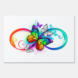 Bright infinity with rainbow butterfly sign