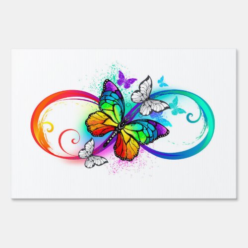 Bright infinity with rainbow butterfly sign