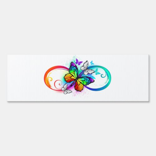 Bright infinity with rainbow butterfly sign