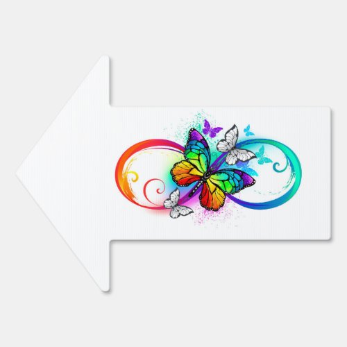 Bright infinity with rainbow butterfly  sign