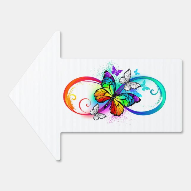 Bright infinity with rainbow butterfly  sign (Front)