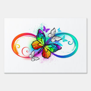 Bright infinity with rainbow butterfly sign