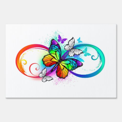 Bright infinity with rainbow butterfly sign