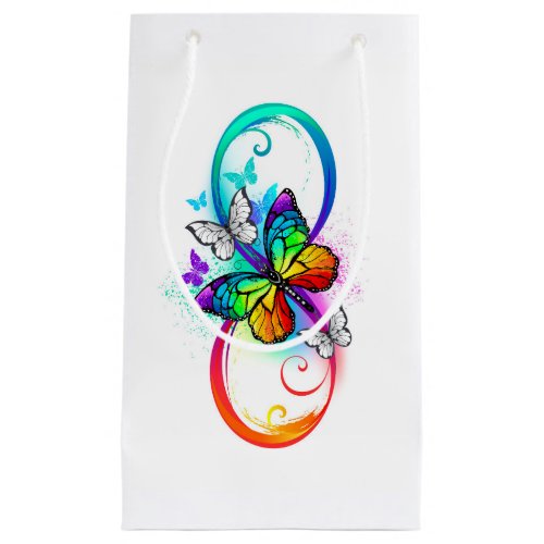 Bright infinity with rainbow butterfly small gift bag