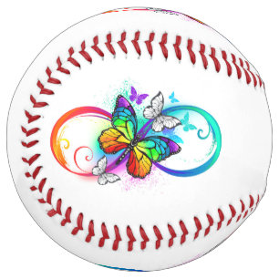 Bright infinity with rainbow butterfly softball