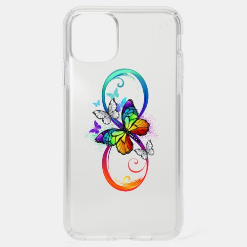 Bright infinity with rainbow butterfly speck iPhone 11 pro max case