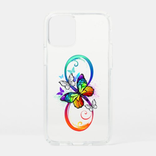 Bright infinity with rainbow butterfly speck iPhone 12 mini case