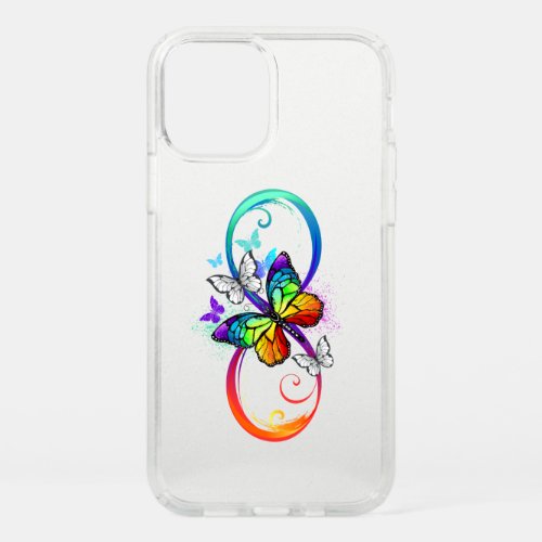 Bright infinity with rainbow butterfly  speck iPhone 12 pro case