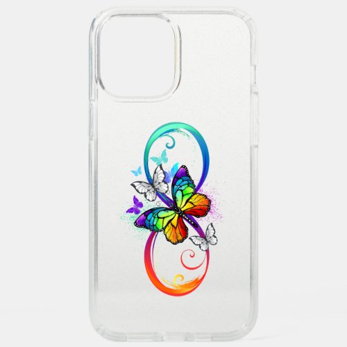 Bright infinity with rainbow butterfly speck iPhone 12 pro max case