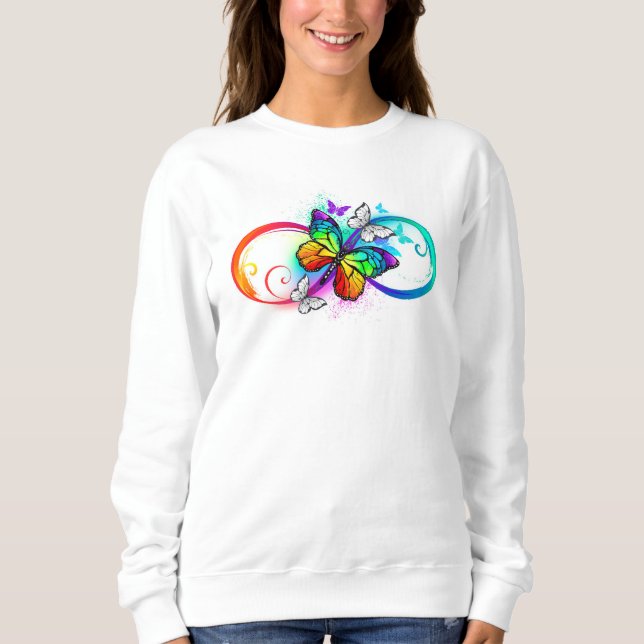 Bright infinity with rainbow butterfly sweatshirt (Front)