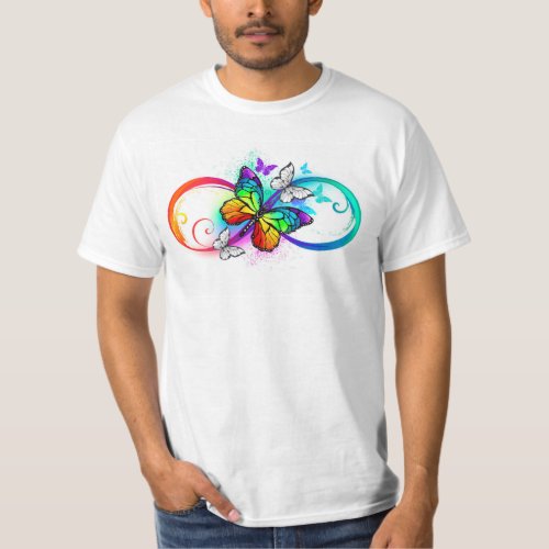 Bright infinity with rainbow butterfly T_Shirt