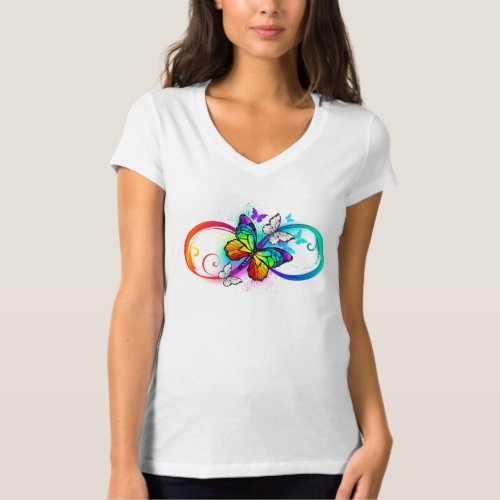 Bright infinity with rainbow butterfly T_Shirt