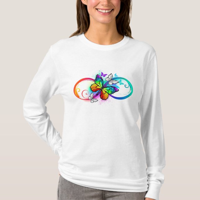Bright infinity with rainbow butterfly T-Shirt (Front)