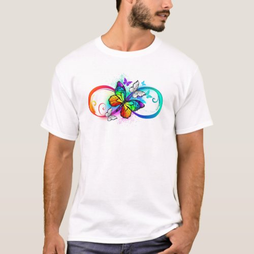 Bright infinity with rainbow butterfly T_Shirt