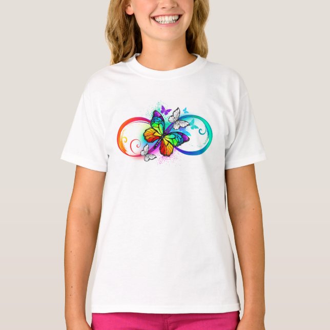 Bright infinity with rainbow butterfly T-Shirt (Front)
