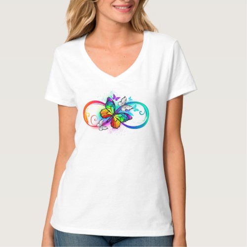 Bright infinity with rainbow butterfly T_Shirt