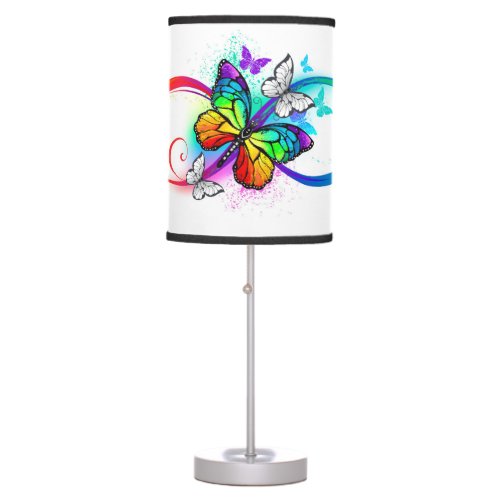 Bright infinity with rainbow butterfly table lamp