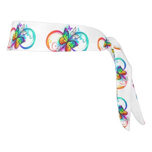 Bright infinity with rainbow butterfly tie headband