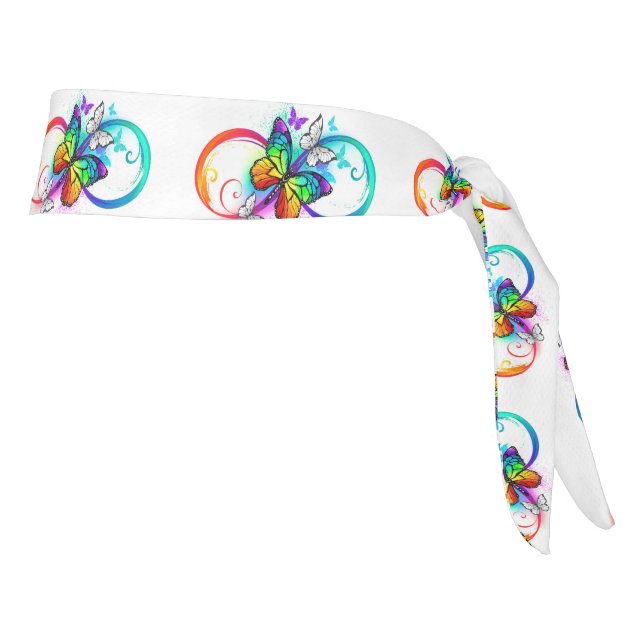 Bright infinity with rainbow butterfly tie headband (Rotate 90)