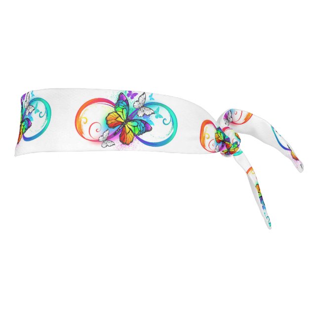 Bright infinity with rainbow butterfly tie headband (Rotate 90)