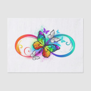 Bright infinity with rainbow butterfly tissue paper