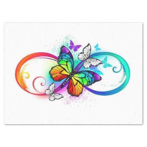 Bright infinity with rainbow butterfly tissue paper