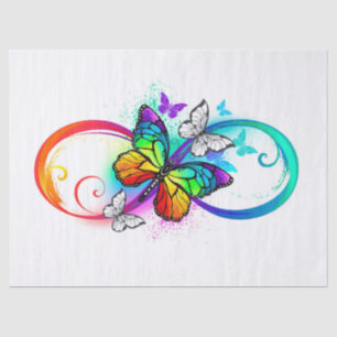 Bright infinity with rainbow butterfly tissue paper