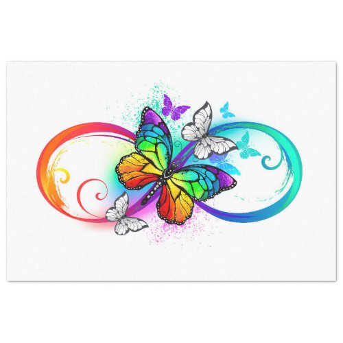 Bright infinity with rainbow butterfly tissue paper