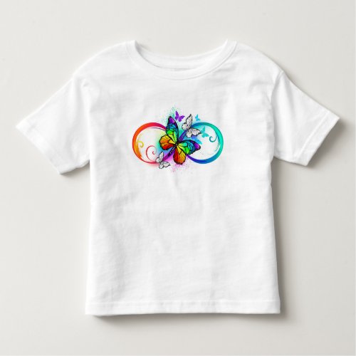 Bright infinity with rainbow butterfly toddler t_shirt