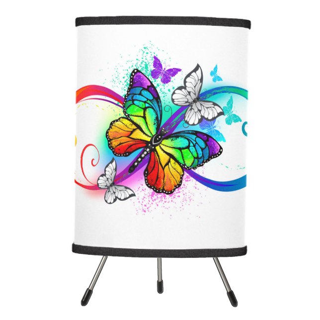 Bright infinity with rainbow butterfly tripod lamp (Front)