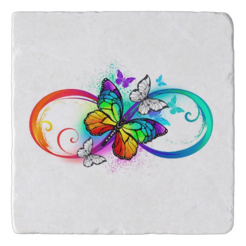 Bright infinity with rainbow butterfly trivet