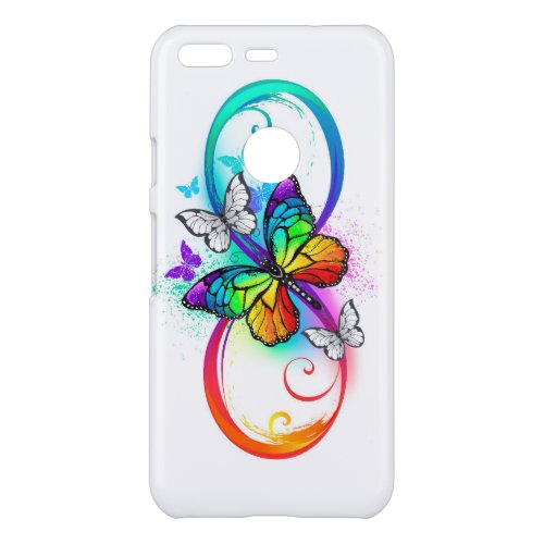 Bright infinity with rainbow butterfly uncommon google pixel case