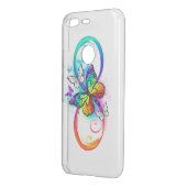 Bright infinity with rainbow butterfly uncommon google pixel case (Back/Left)