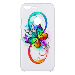 Bright infinity with rainbow butterfly uncommon google pixel XL case