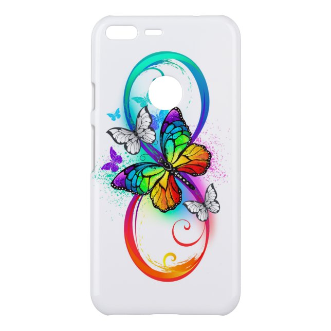 Bright infinity with rainbow butterfly uncommon google pixel XL case (Back)