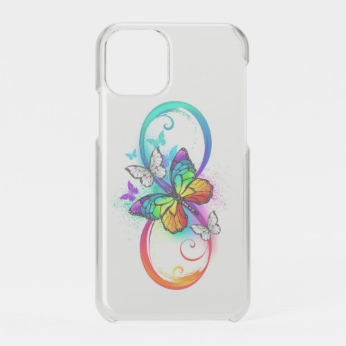 Bright infinity with rainbow butterfly iPhone 11 pro case