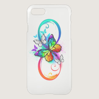 Bright infinity with rainbow butterfly iPhone SE/8/7 case