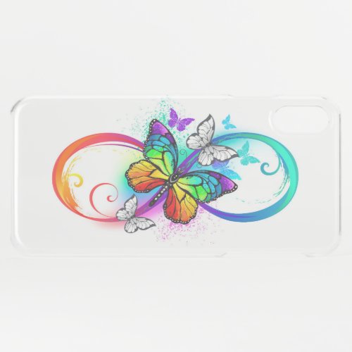 Bright infinity with rainbow butterfly iPhone XS max case