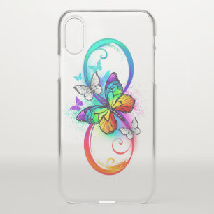 Bright infinity with rainbow butterfly iPhone x case