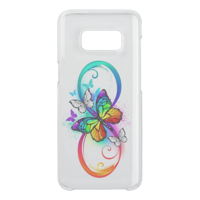 Bright infinity with rainbow butterfly uncommon samsung galaxy case (Back)